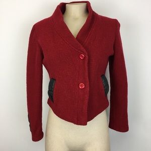 Eva Tralala Paris Designer Red Wool Short Blazer